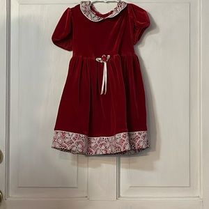 Vintage red with white lace dress.